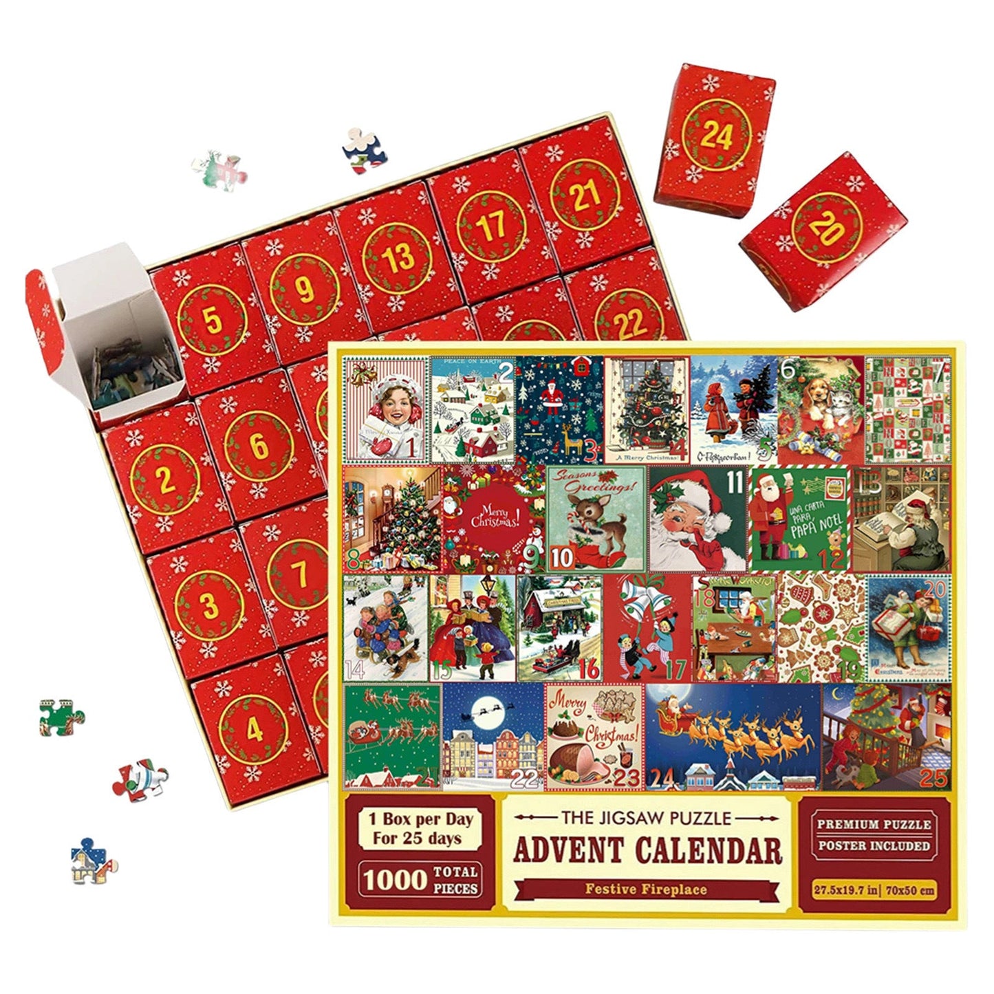 Christmas Advent Calendar Puzzle - 24 Days of Jigsaw Fun | Unique Holiday Countdown with Daily Puzzle Surprises
