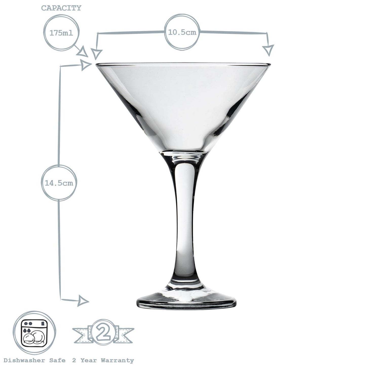 175ml Espresso Martini Glasses - Pack of Six
