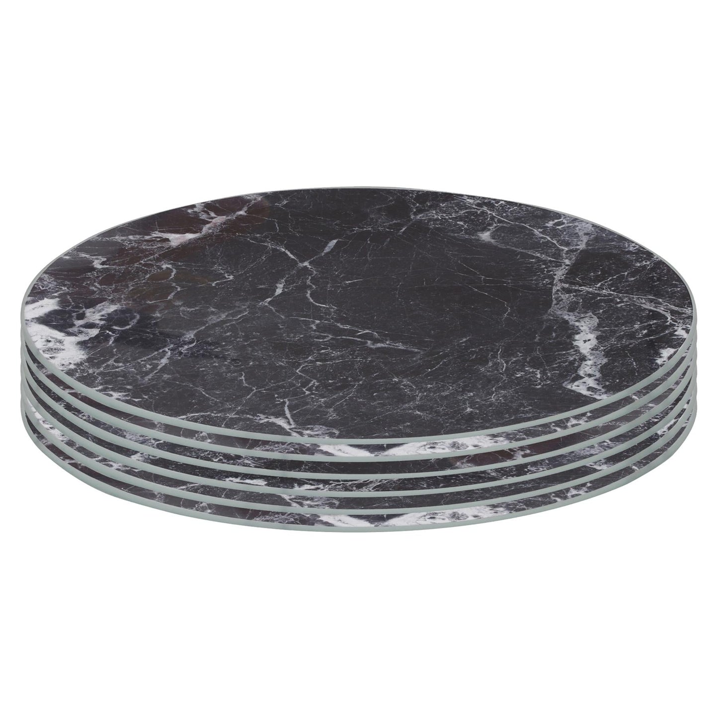 Round Glass Placemats - 30cm - Marble - Pack of 6