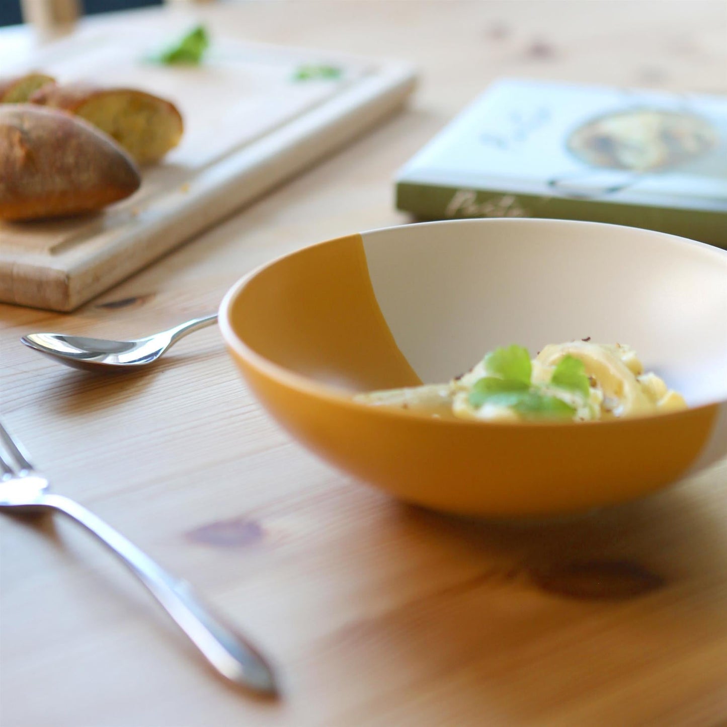 Colour Block Stoneware Pasta Bowl - 20.5cm