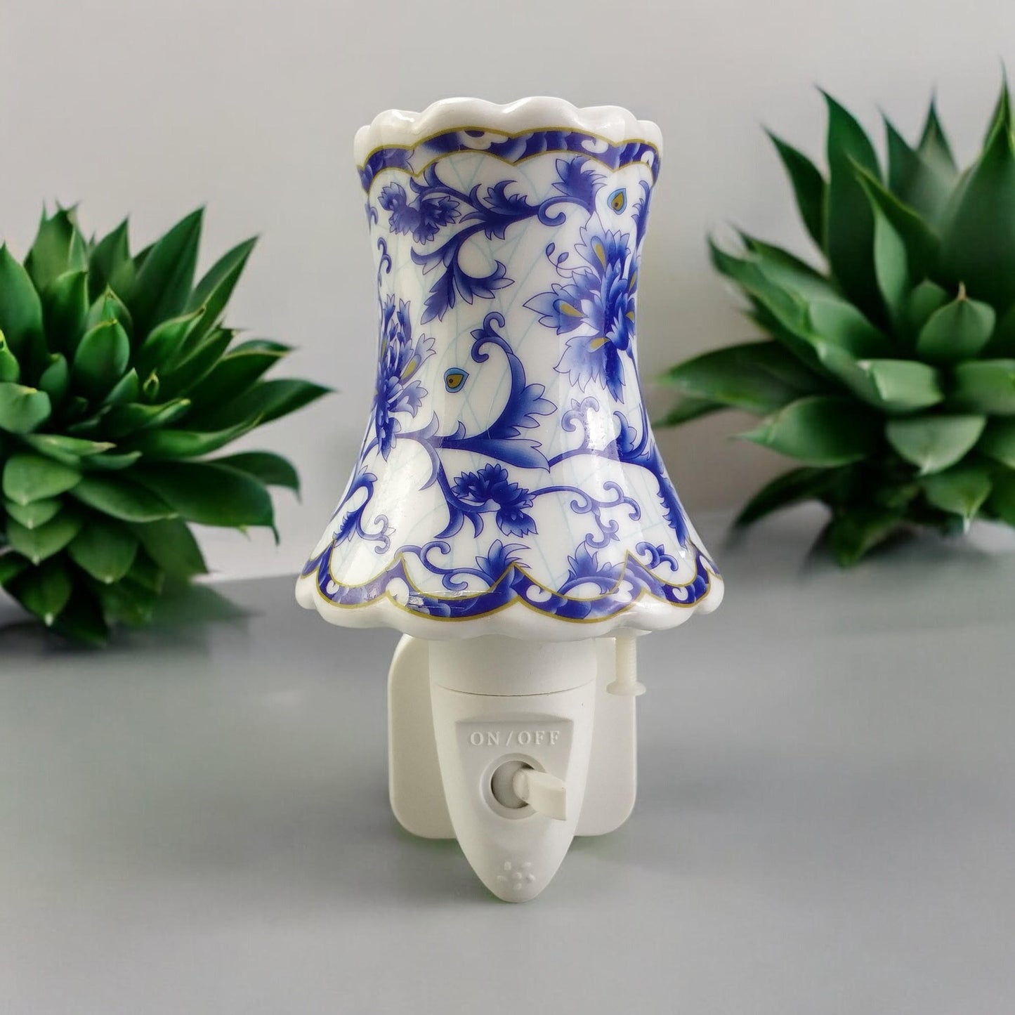 8 INCH FLORAL LED NIGHTLIGHT INDIGO FLOWERS
