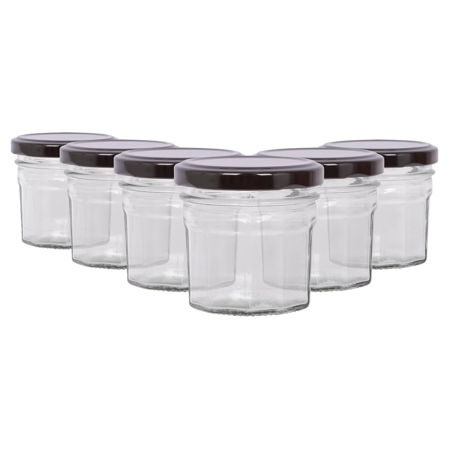 90ml Glass Jam Jars with Lids - Pack of 6