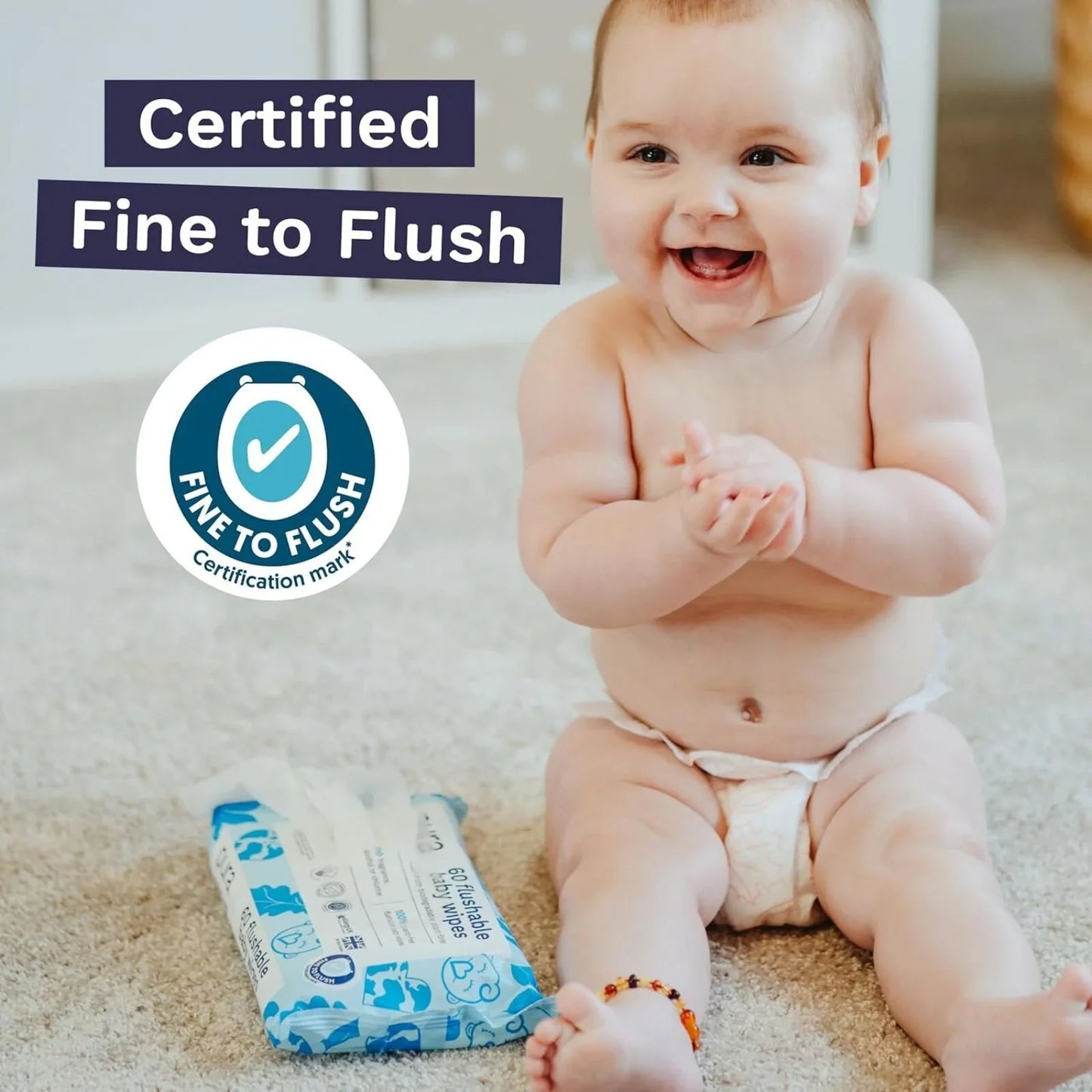 Pura Baby Wipes Flushable 3x60 pcs