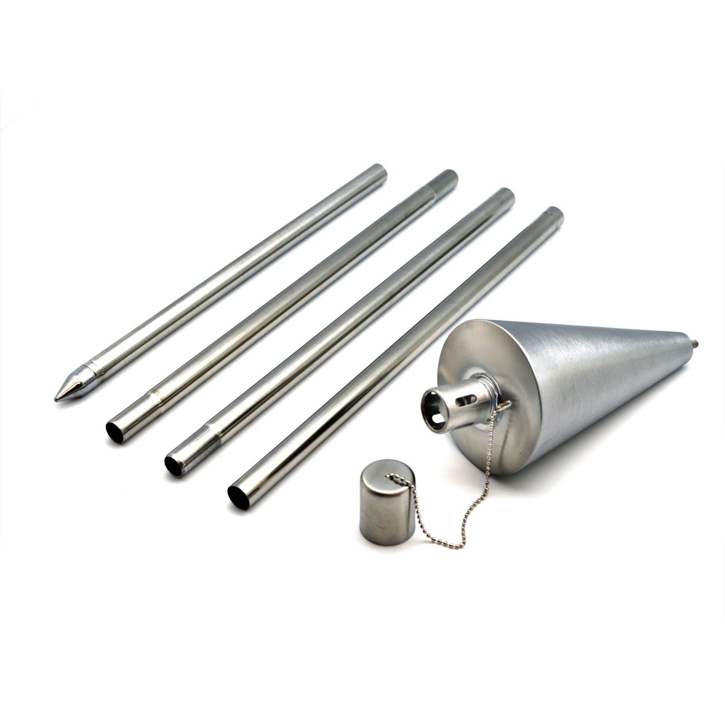 1.46m Metal Cone Garden Fire Torches - Pack of 2