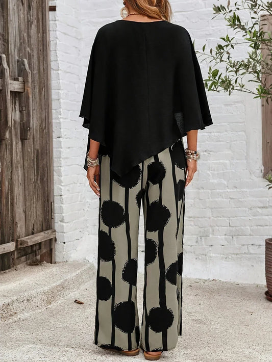 Jill -  Comfortable Elastic Waist Two-Piece Set