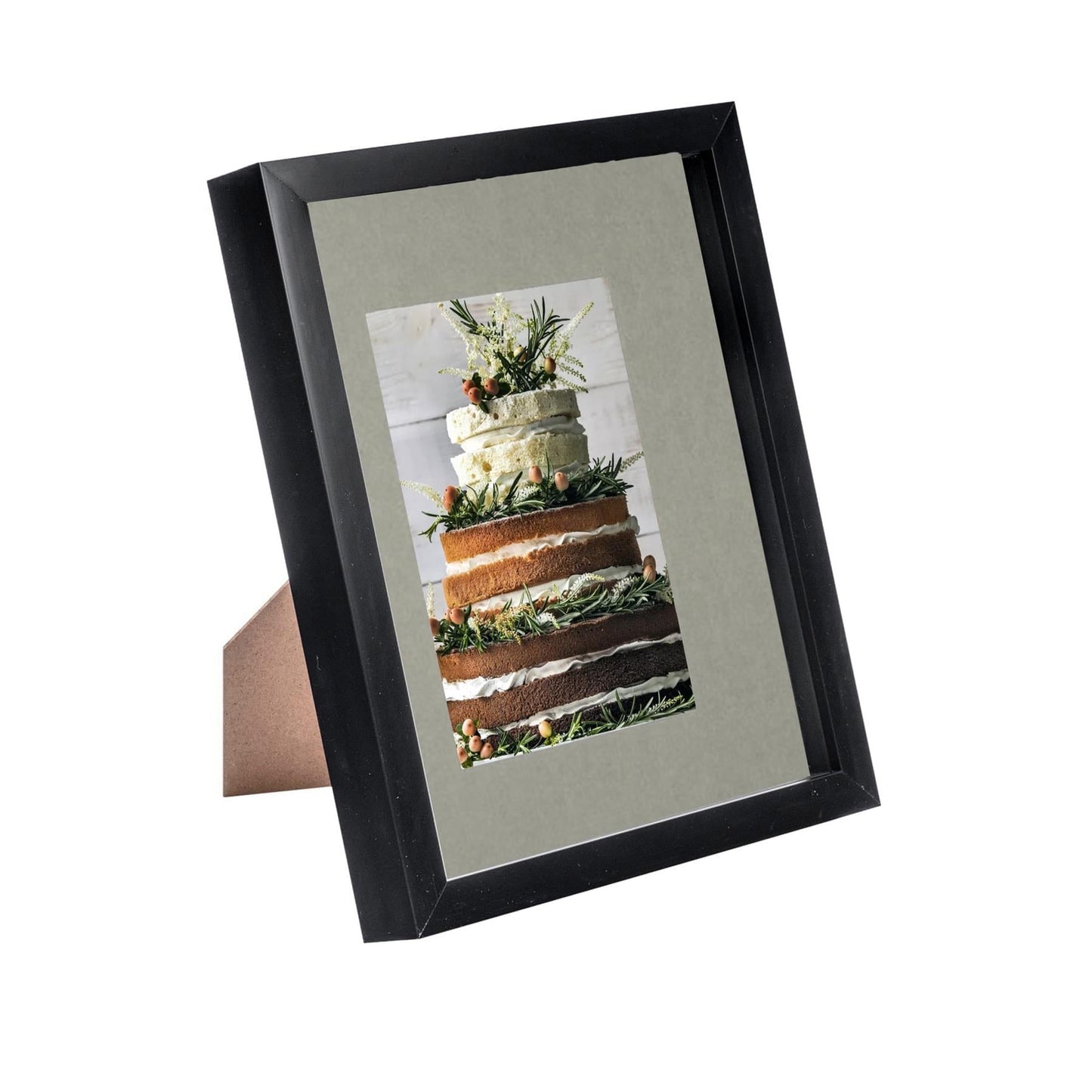 8" x 10" Black 3D Box Photo Frame - with 4" x 6" Mount
