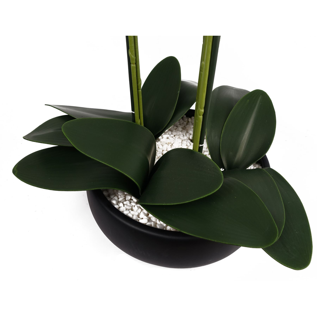 60cm Orchid Artificial White Black Ceramic Planter