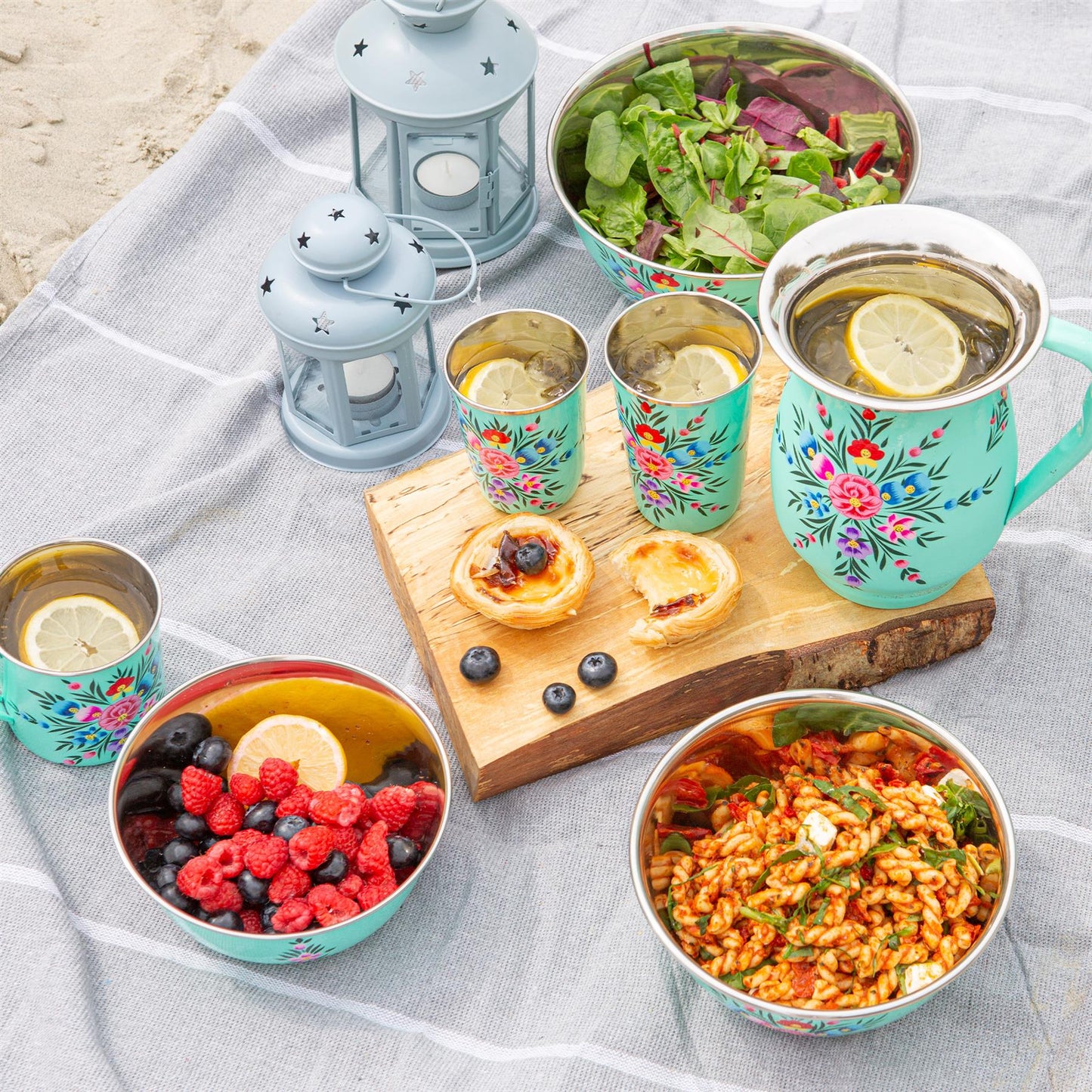 Pansy 21.5cm Stainless Steel Picnic Bowl