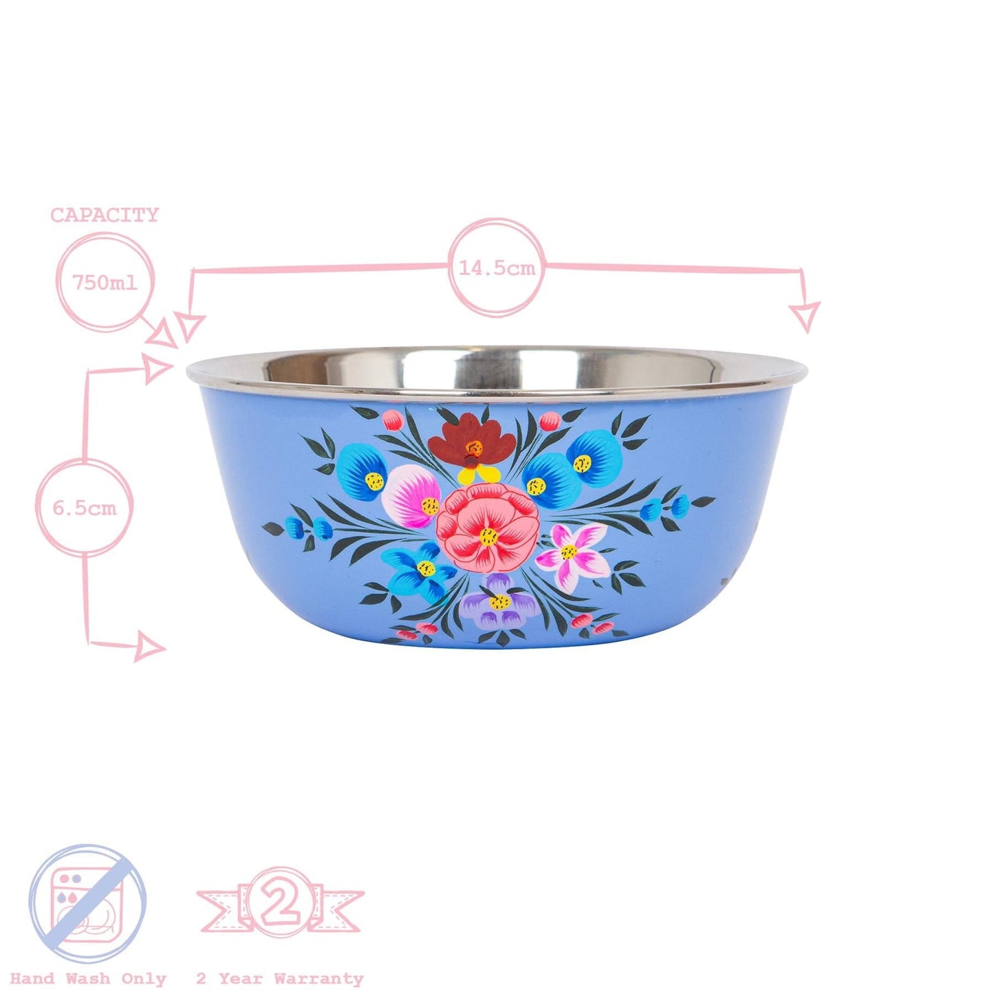 Pansy 14.5cm Hand-Painted Picnic Snack Bowl