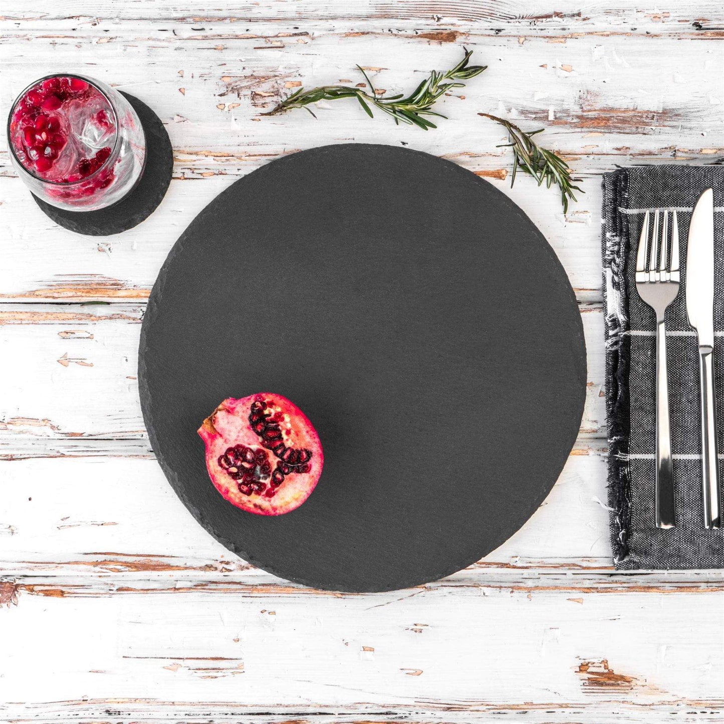 Round Slate Coasters - Pack of 6