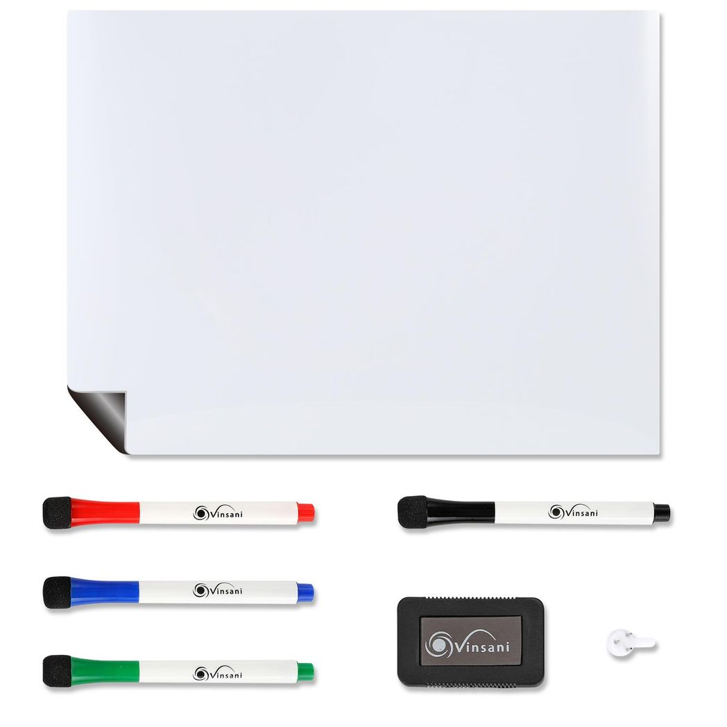 Vinsani 450x600 Whiteboard w/ 4 Markers and Eraser 0000143