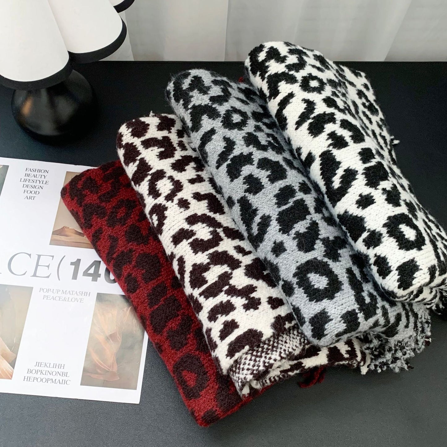 Leopard Print Fringe Scarf - Luxe Two-in-One Shawl & Wrap