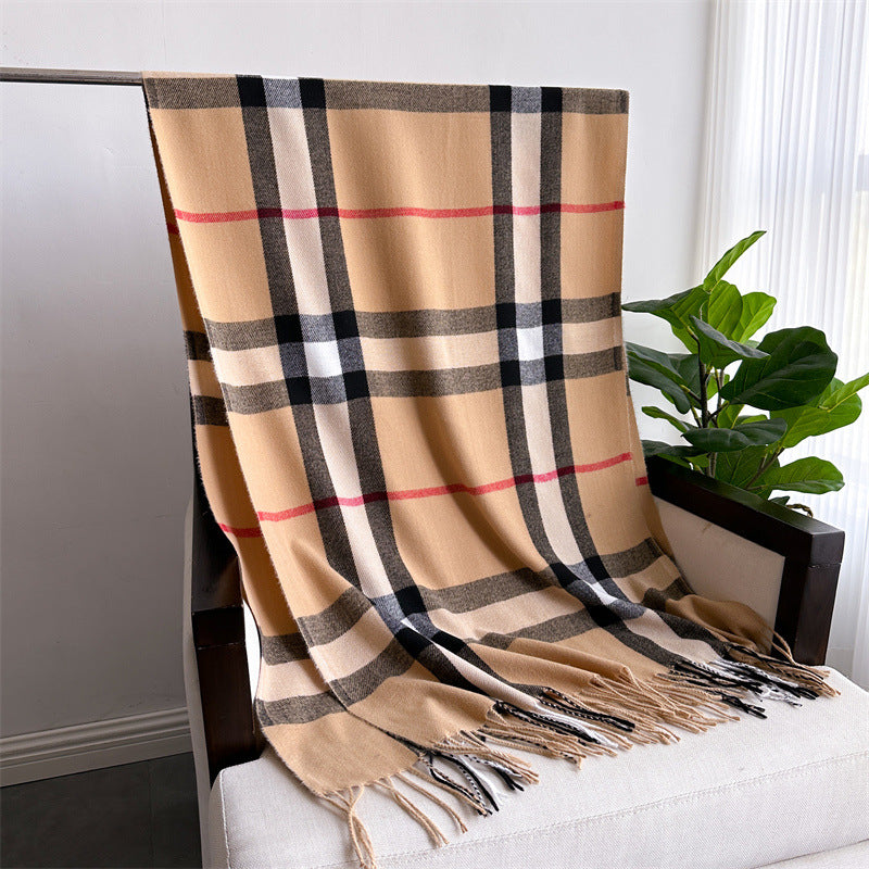Luxury Cashmere-Like Plaid Warm Shawl | Unisex Winter Scarf