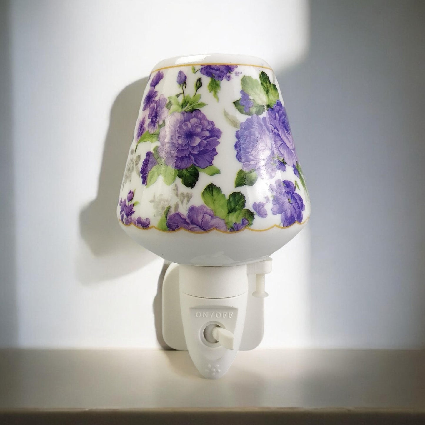 8 INCH FLORAL LED NIGHTLIGHT PURPLE FLOWERS