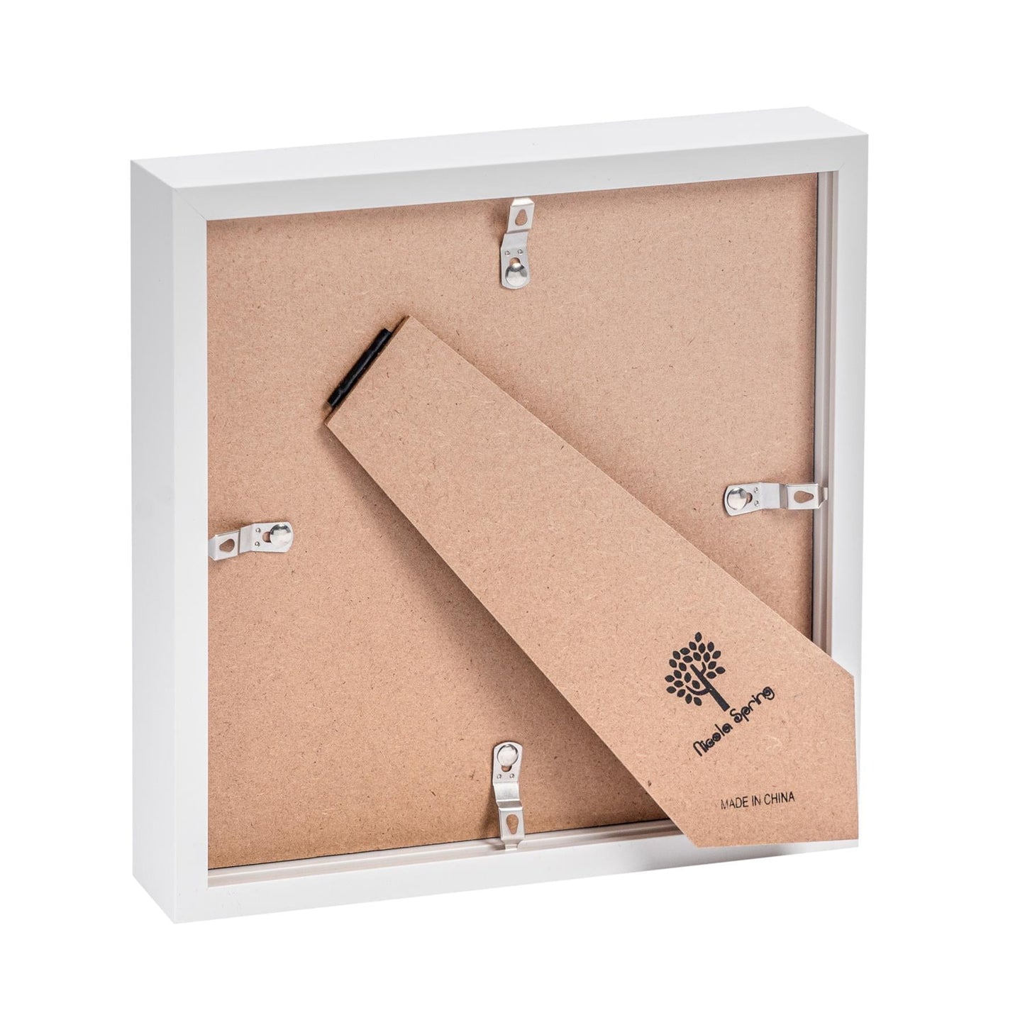 8" x 8" White 3D Box Photo Frame with 4" x 4" Mount