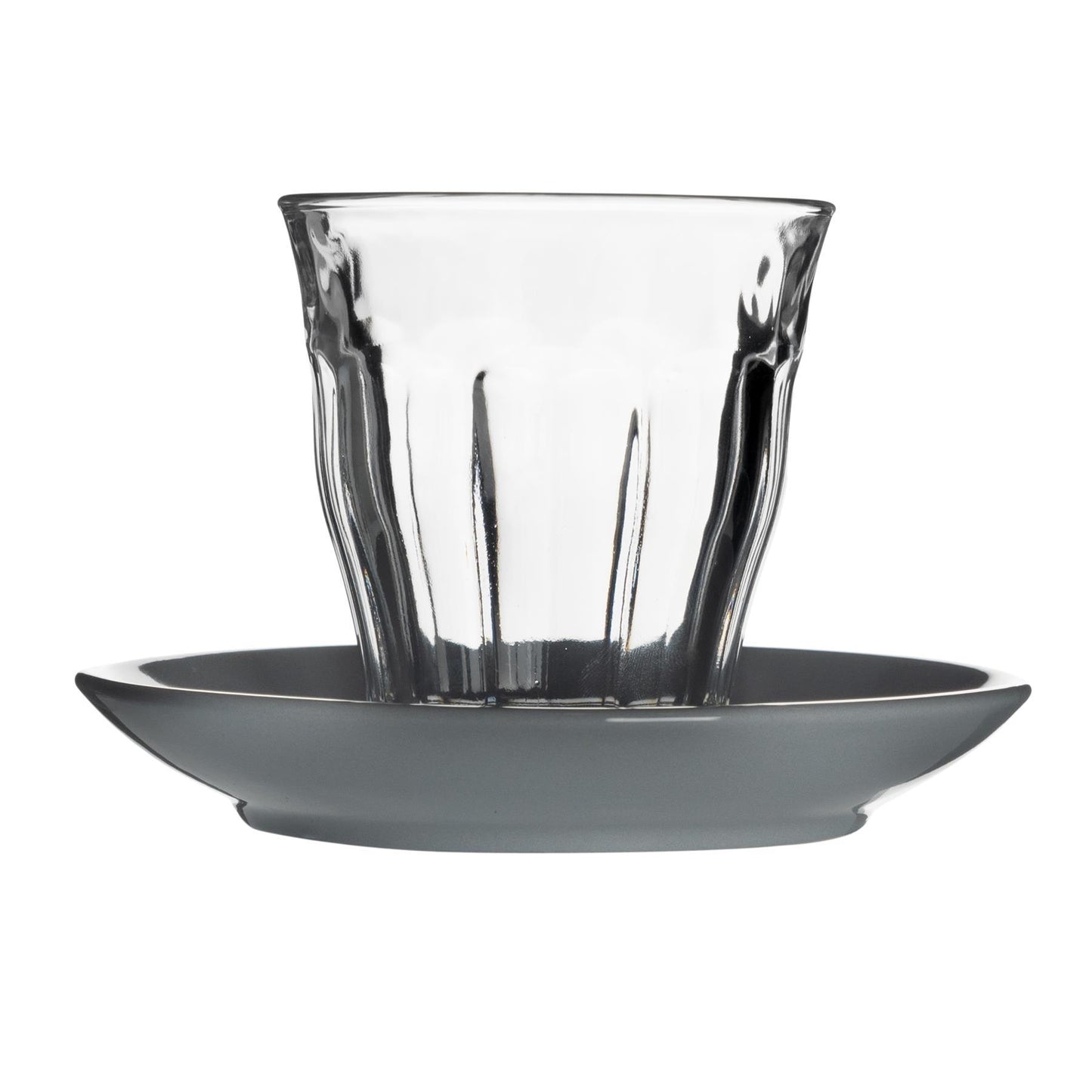 200ml Picardie Glass Coffee Cups & Saucers Set - Pack of Six