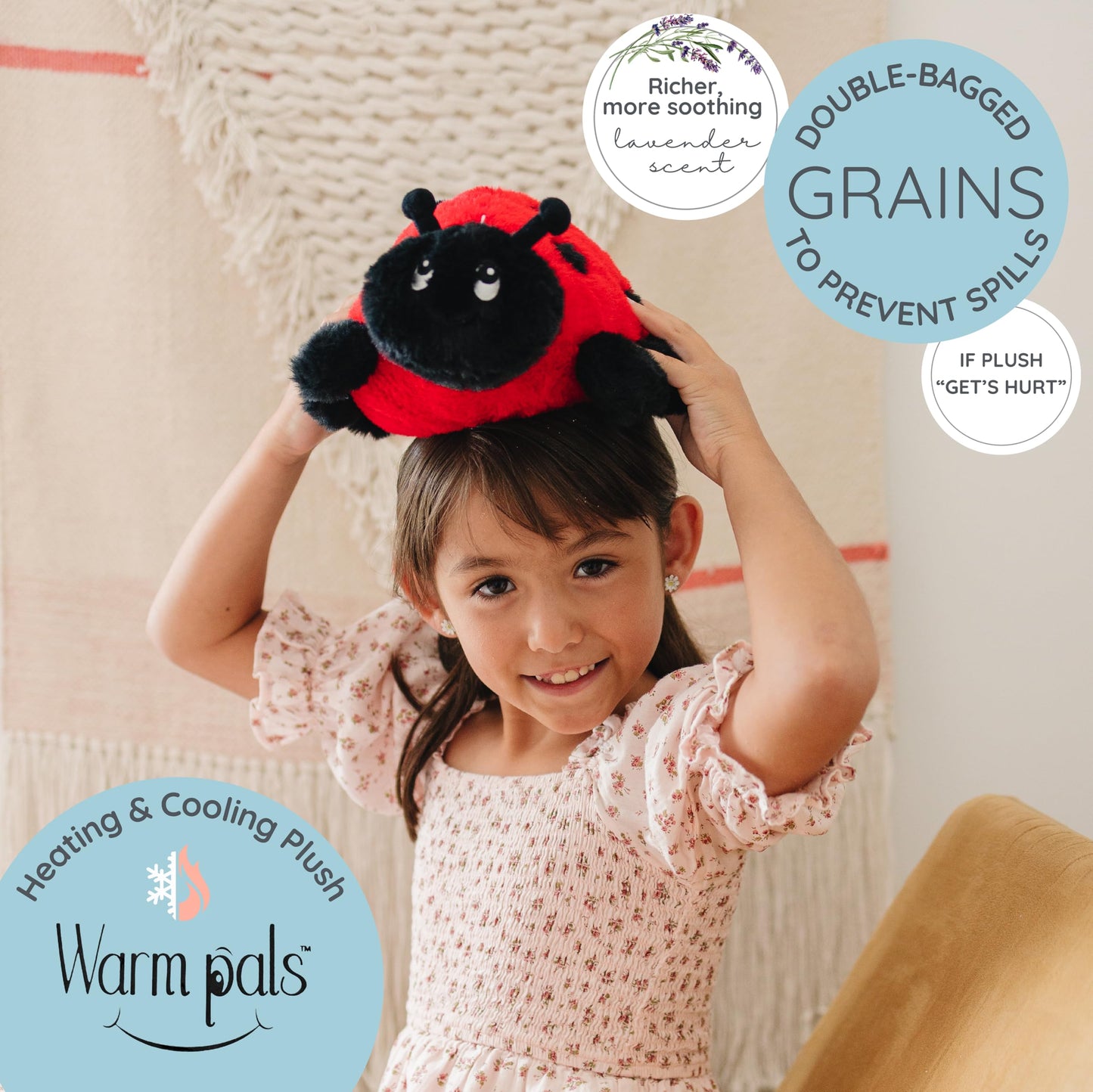 1i4 Group Ladybug Microwaveable & Weighted Plush - Warm Pals