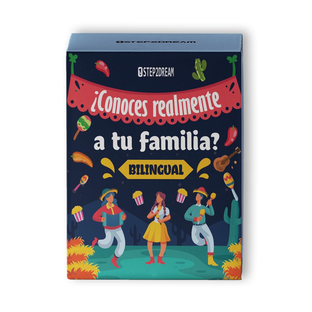 1step2dream Spanish Family Card Games – Fun Family Board Game & Bilingual Party Starters