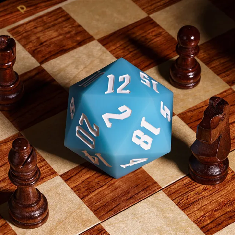Jester's Bounce | Silicone D20 | Single Dice | Blue