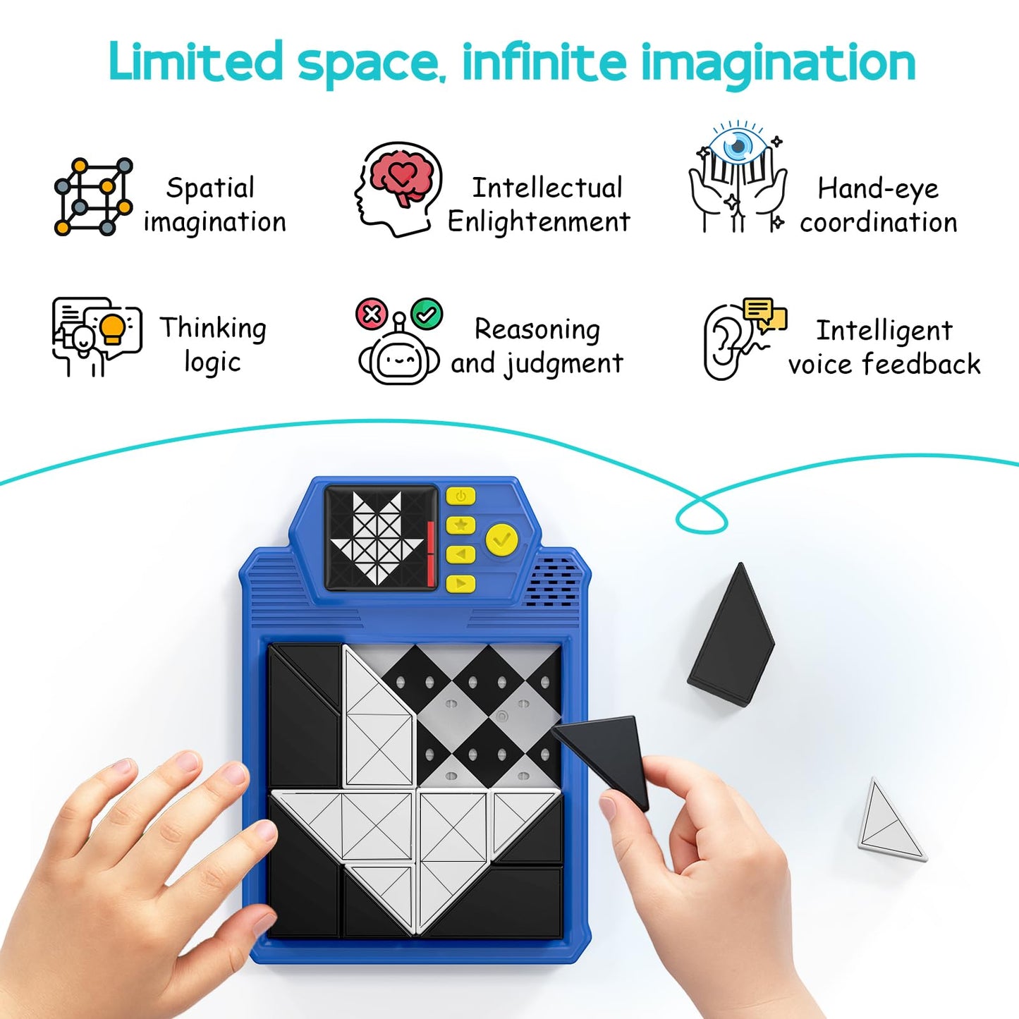 1VSALL Smart Brain Teaser: 210 Challenges, 3D Puzzle Blocks, 3 Levels