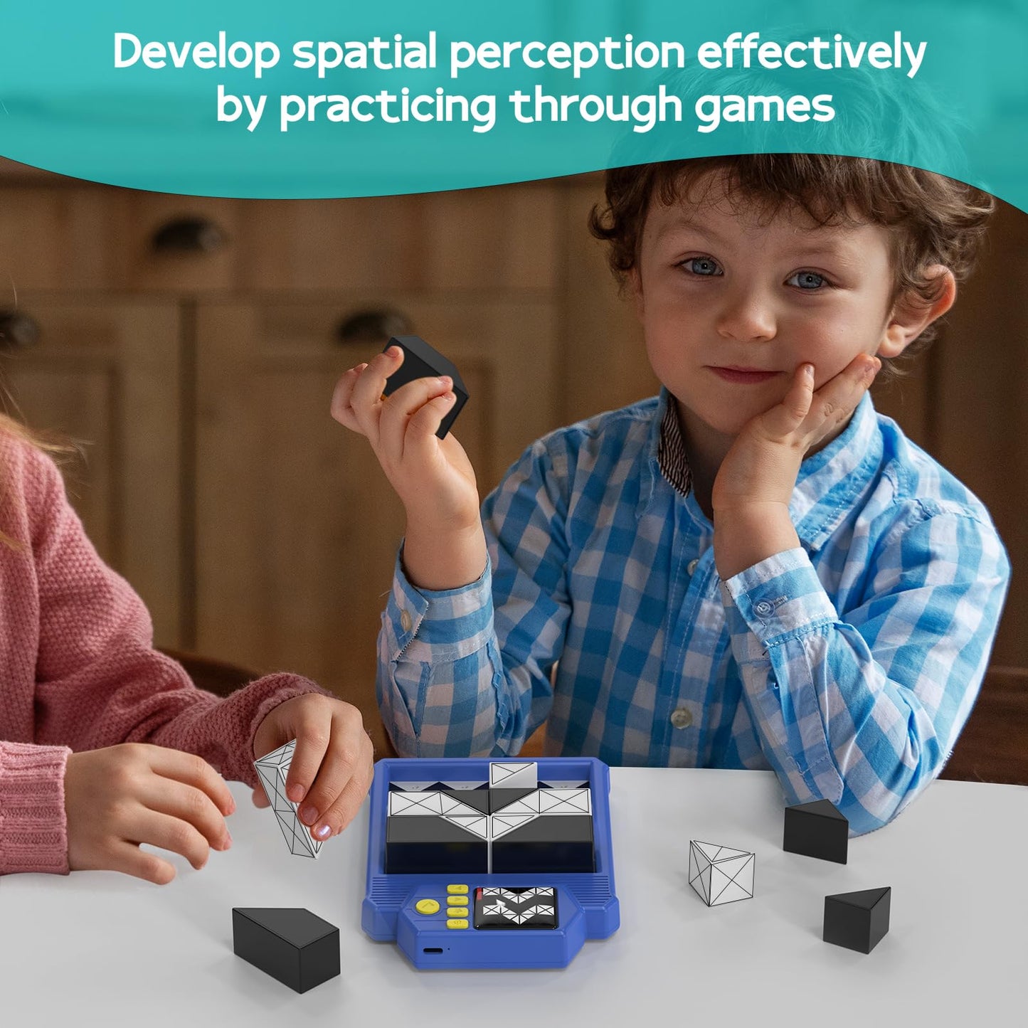 1VSALL Smart Brain Teaser: 210 Challenges, 3D Puzzle Blocks, 3 Levels