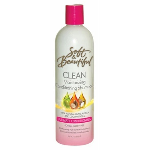 Soft & Beautiful Clean Moisturizing Conditioning Shampoo for Healthy, Hydrated Hair 355ml/12 oz