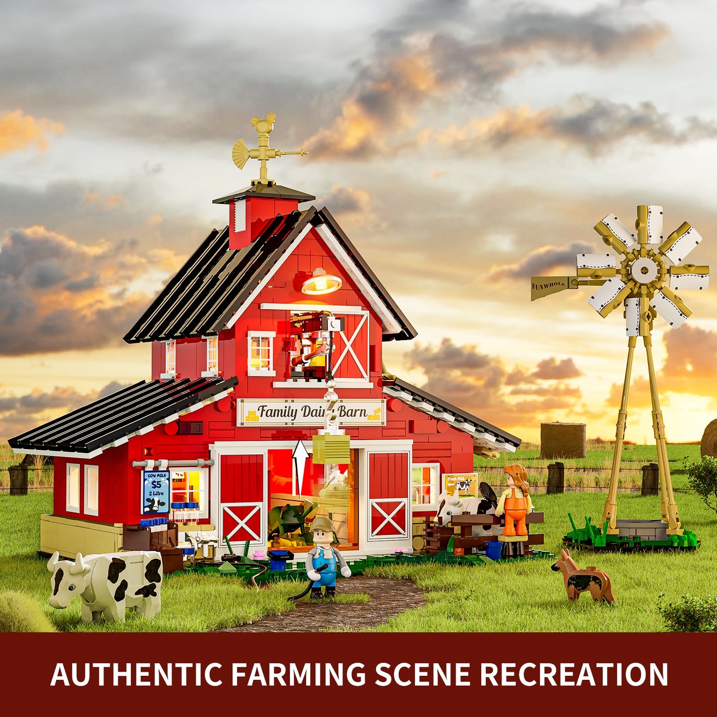 LUMIBRICKS - FUNWHOLE Cow Barn F9037