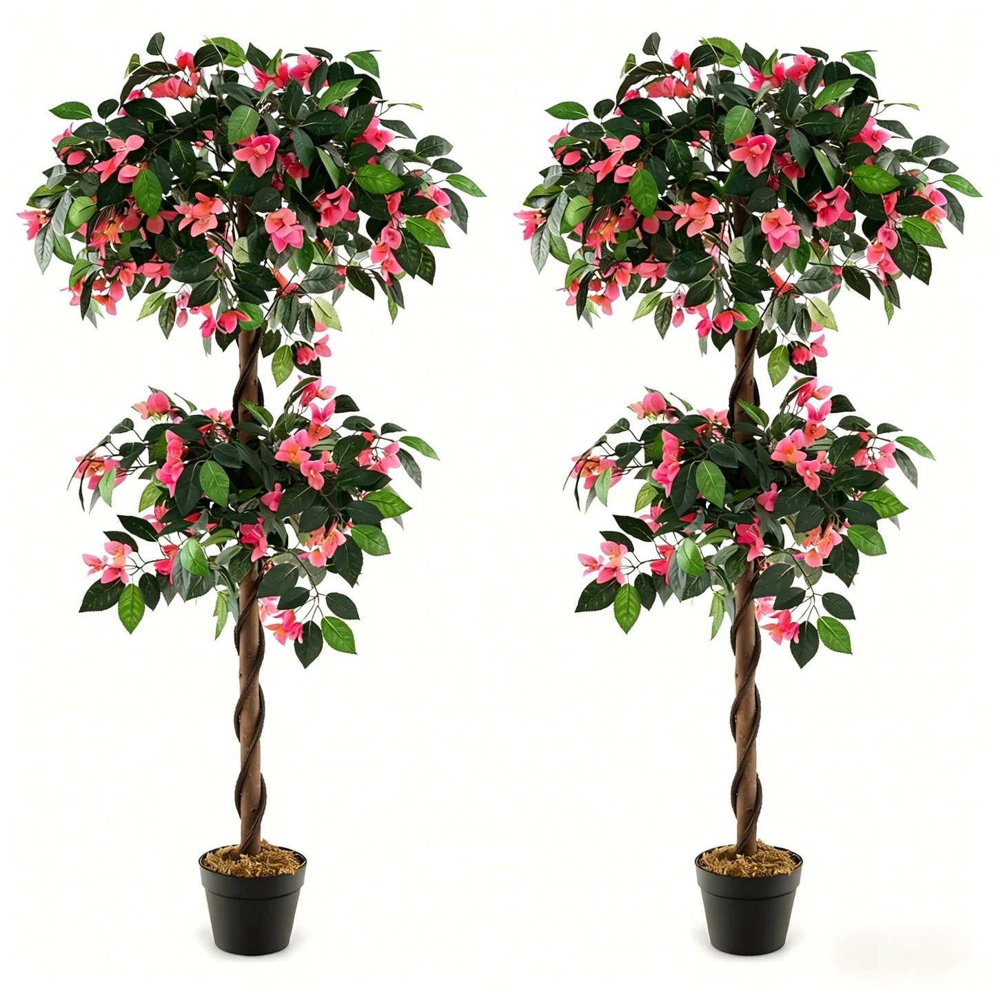 2-Piece 140 CM Artificial Bougainvillea Tree with 252 Flowers