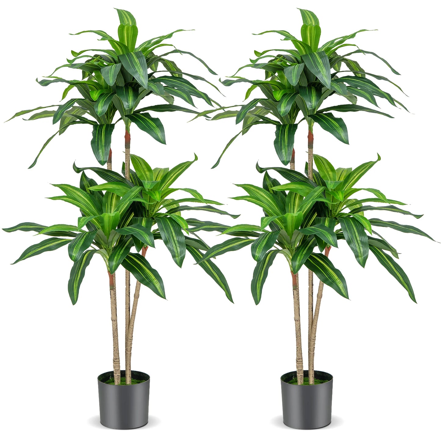 2-Piece 140 CM Tall Fake Dracaena Plant with 92 Leaves