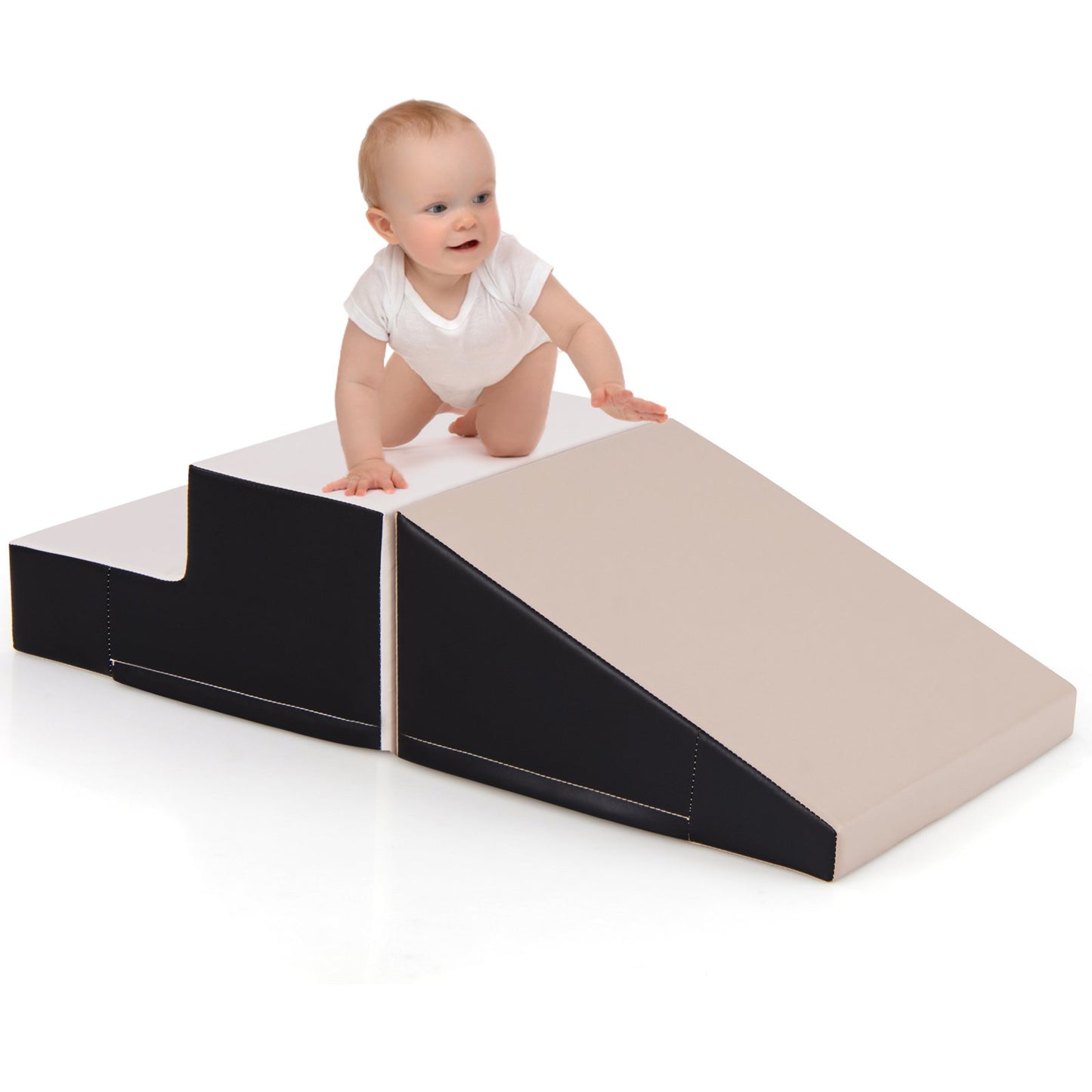 2-Piece Step and Slide Climber for Infants and Toddlers-Blue
