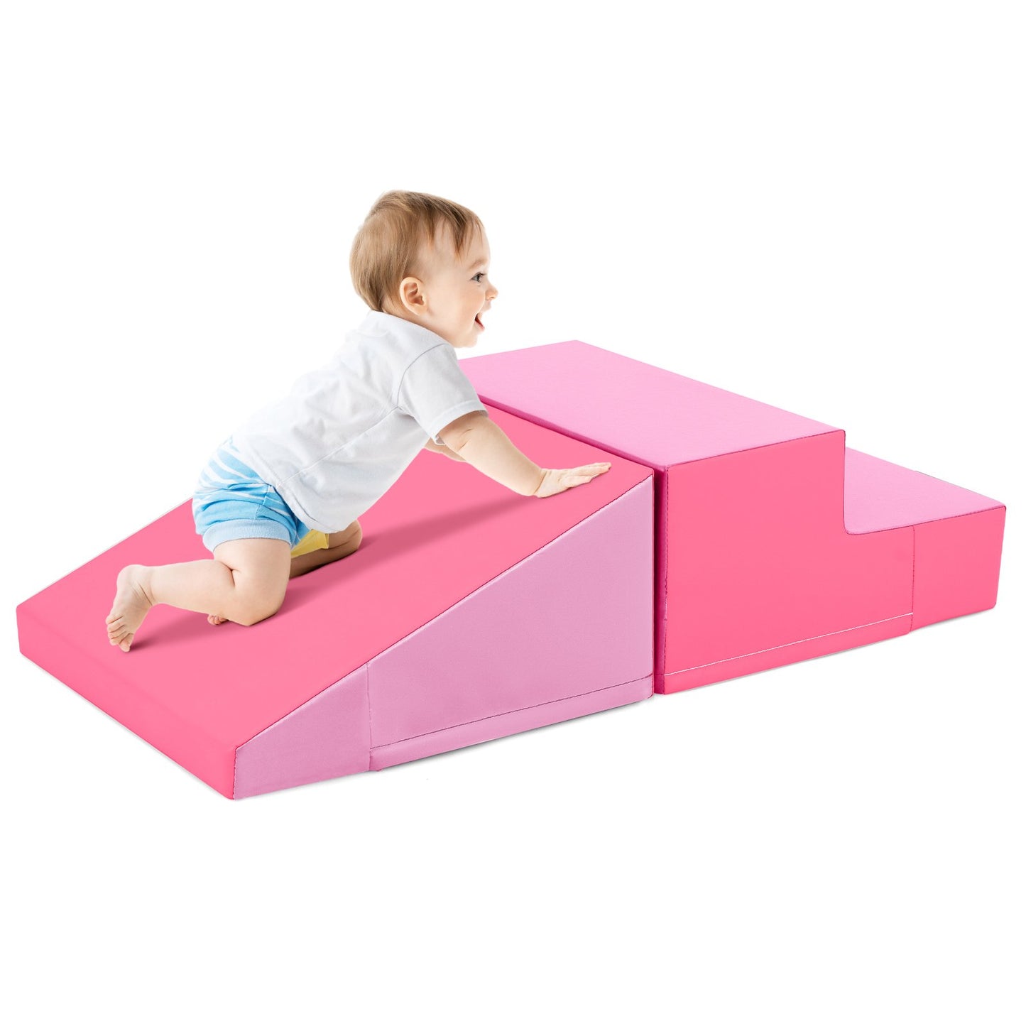 2-Piece Step and Slide Climber for Infants and Toddlers-Blue