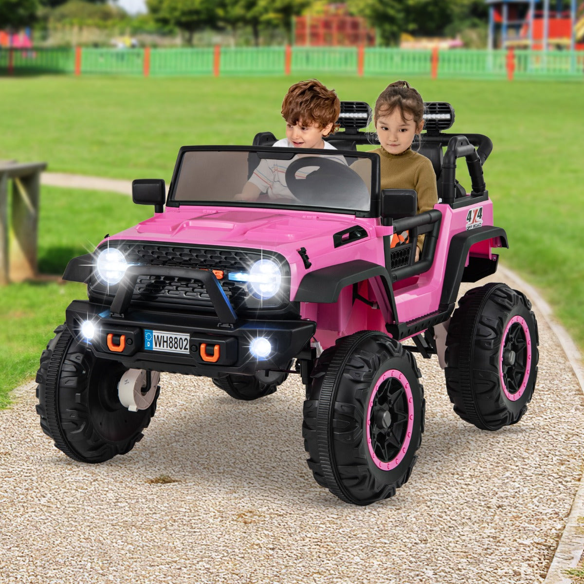2-Seater Ride On Car with Remote Control and Horn for Boys and Girls-Black