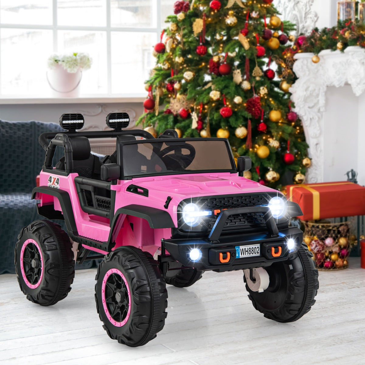 2-Seater Ride On Car with Remote Control and Horn for Boys and Girls-Black