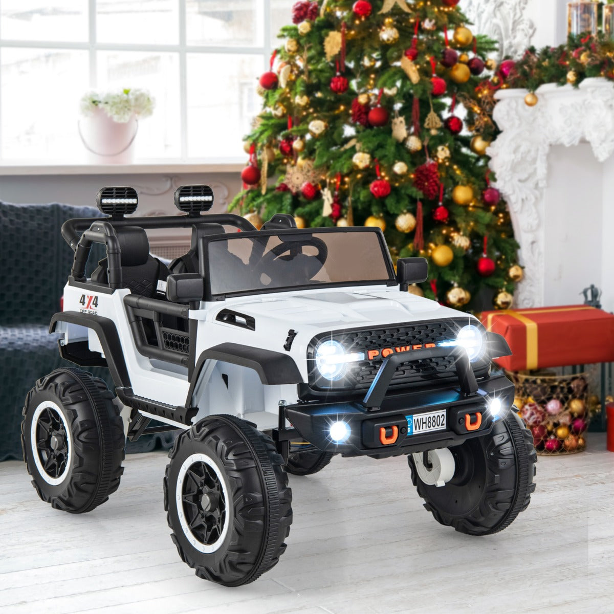 2-Seater Ride On Car with Remote Control and Horn for Boys and Girls-Black