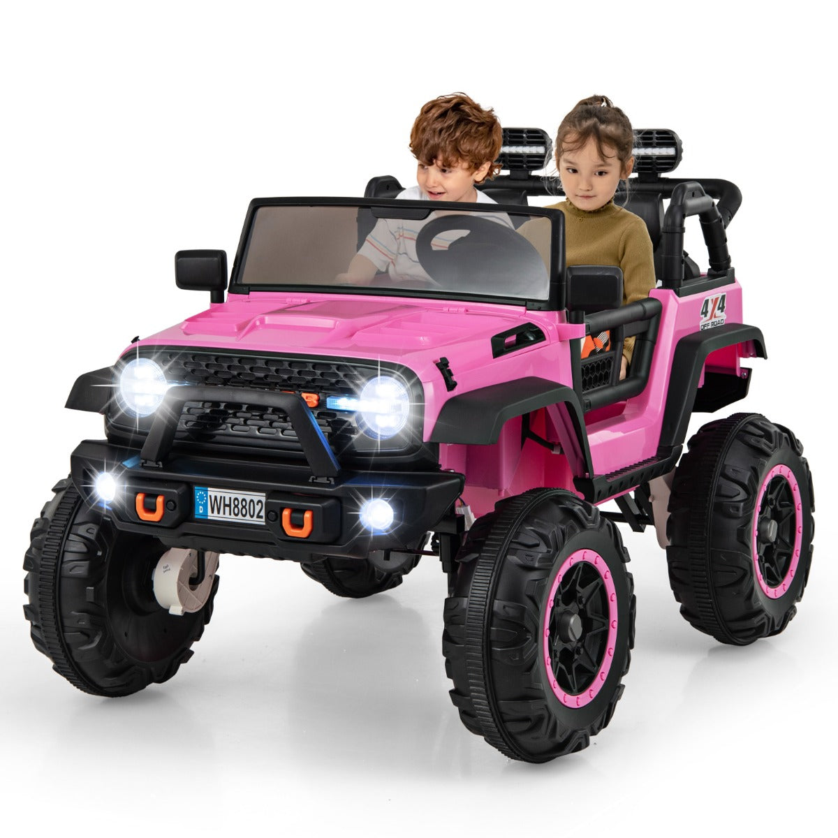 2-Seater Ride On Car with Remote Control and Horn for Boys and Girls-Black