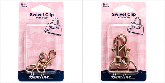 2 x Hemline Rose Gold Metal Swivel Clips Macramé Bag Making Crafts - Select Size