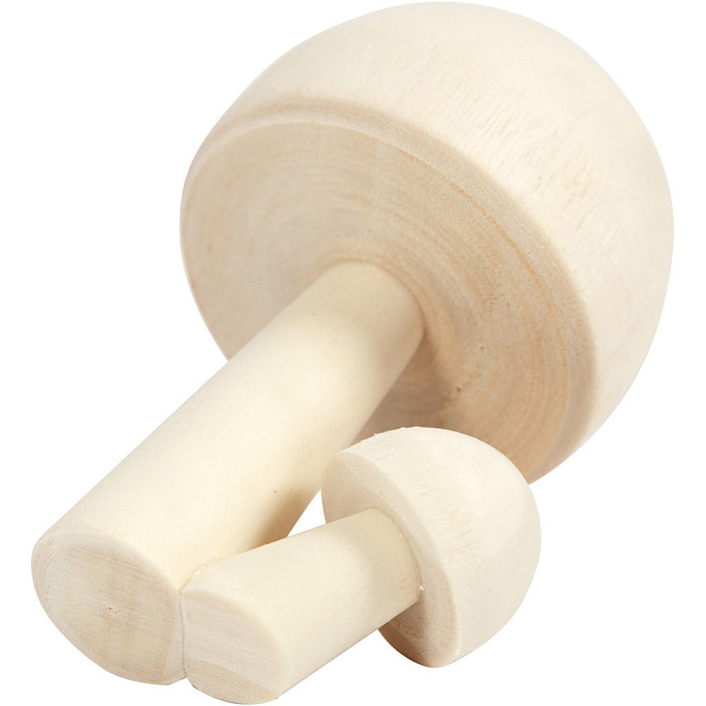 2 x Light Wood Mushrooms Decoration Crafts H: 8.5 cm W: 5.5 cm