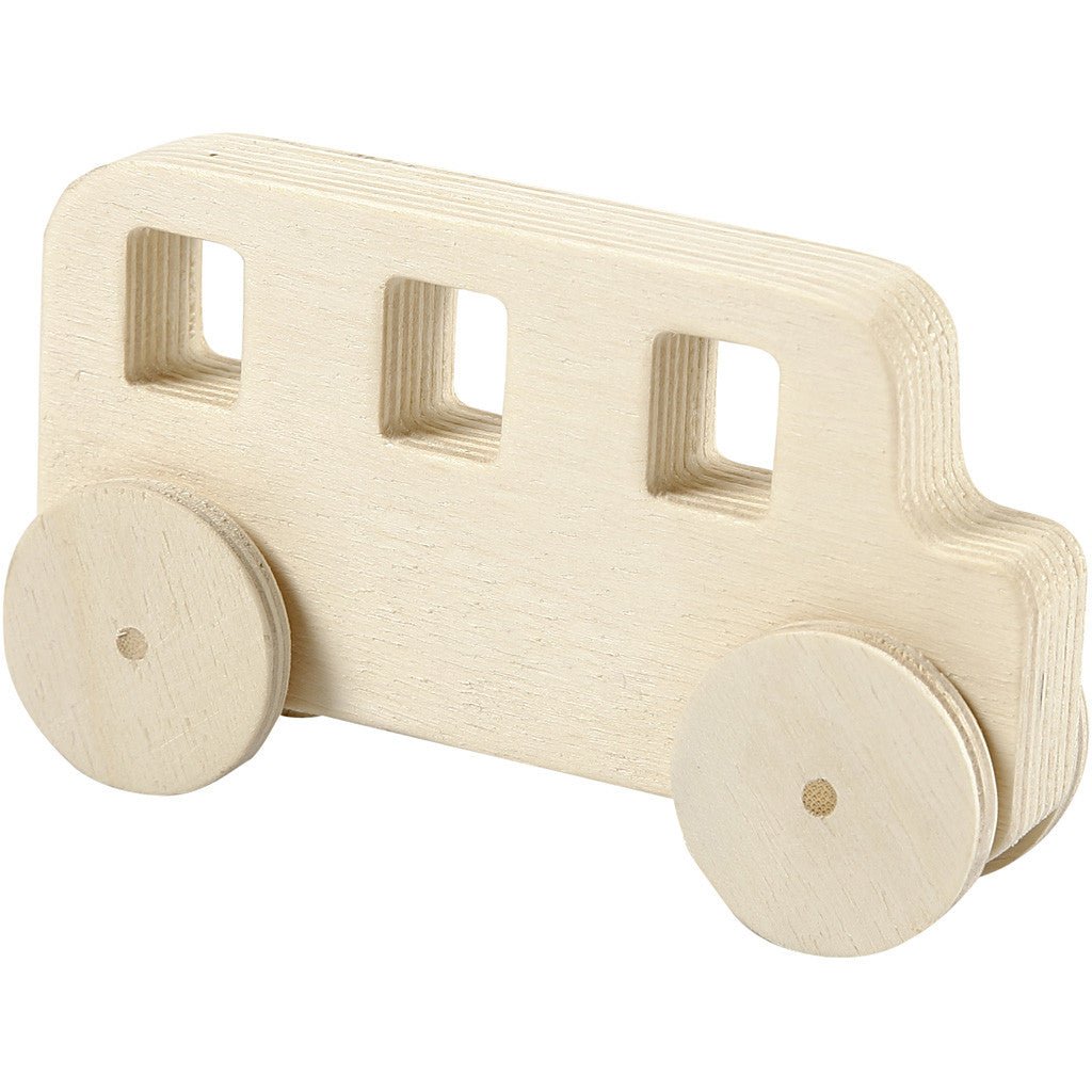 2 x Plywood Cars Vehicles Decoration Crafts 12x3.5x6 cm
