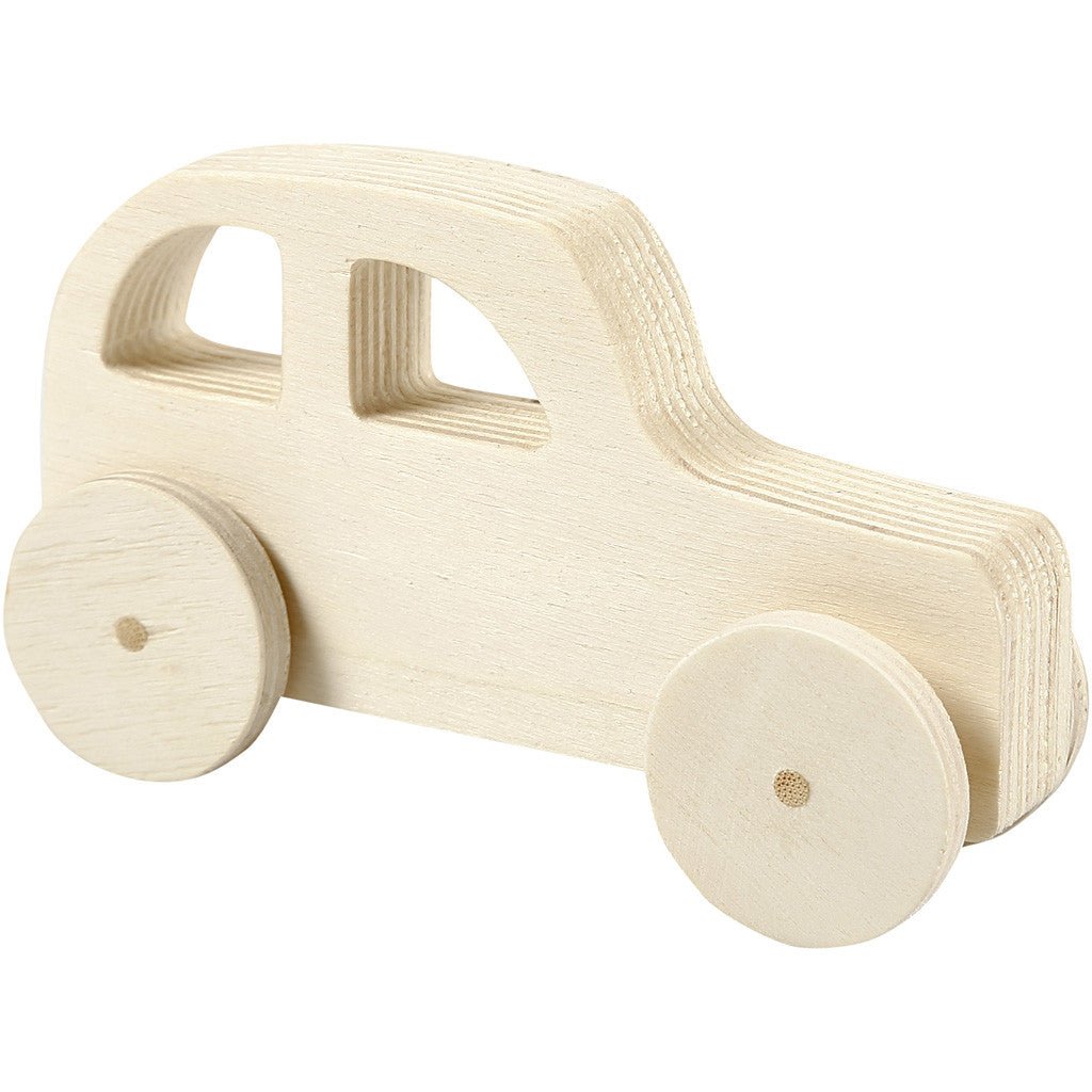 2 x Plywood Cars Vehicles Decoration Crafts 12x3.5x6 cm