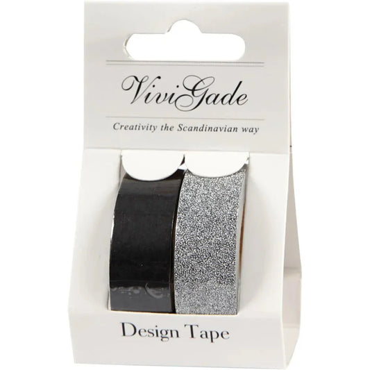 2 x Washi Tape Rolls Matt Glitter Assorted Colour Christmas Decorations Crafts