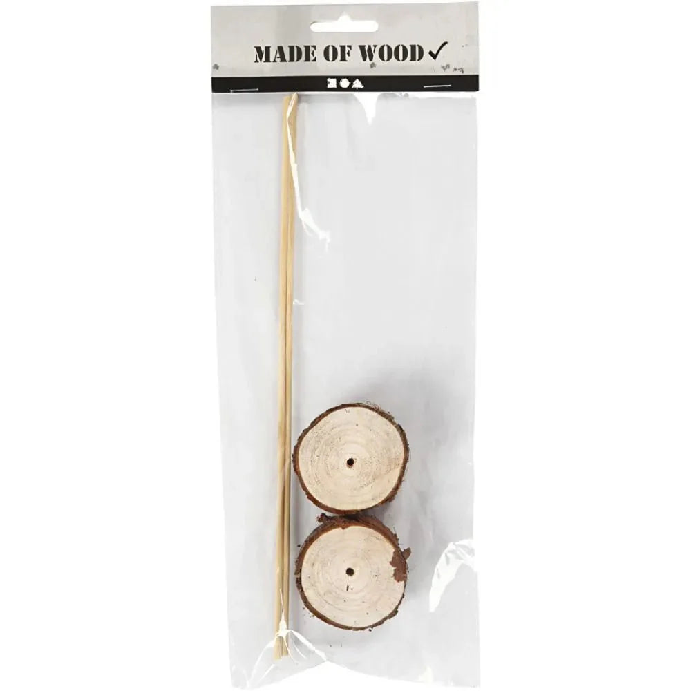 2 x Wooden Stands H:3 cm D:5cm Christmas Crafts Holiday Decorations
