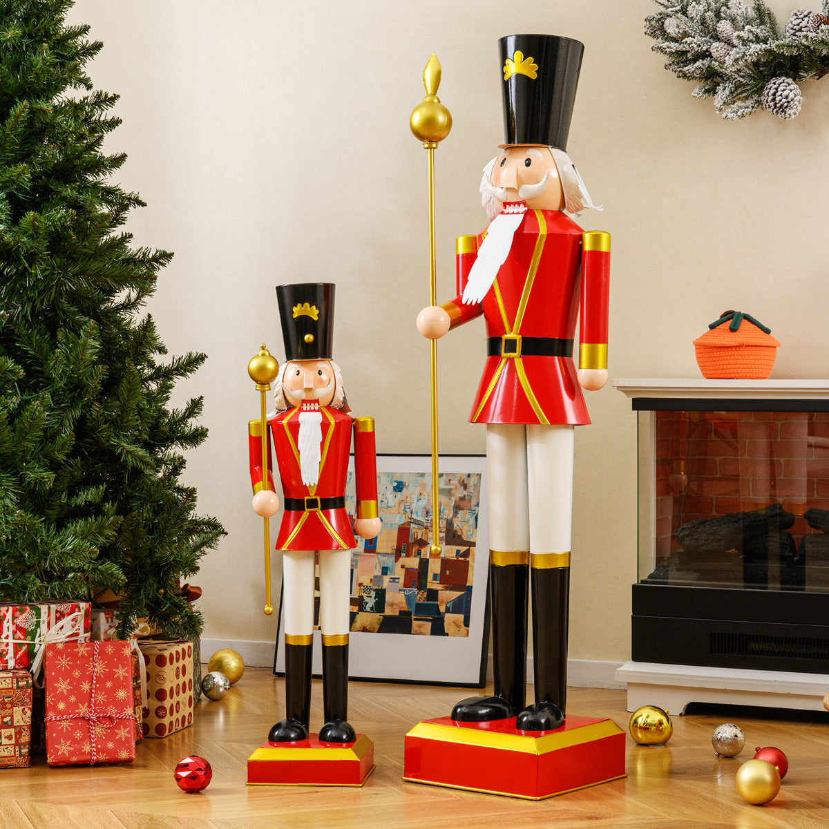 4 FT Christmas Nutcracker Xmas Nutcracker Figure with High Hat-Multicolor