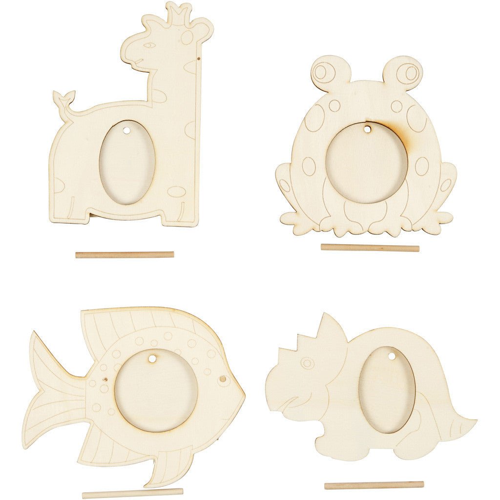20 x Assorted Design Plywood Animal Motif Frames Decoration Crafts 10x15 cm