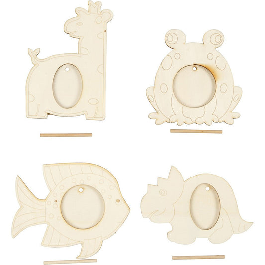 20 x Assorted Design Plywood Animal Motif Frames Decoration Crafts 10x15 cm
