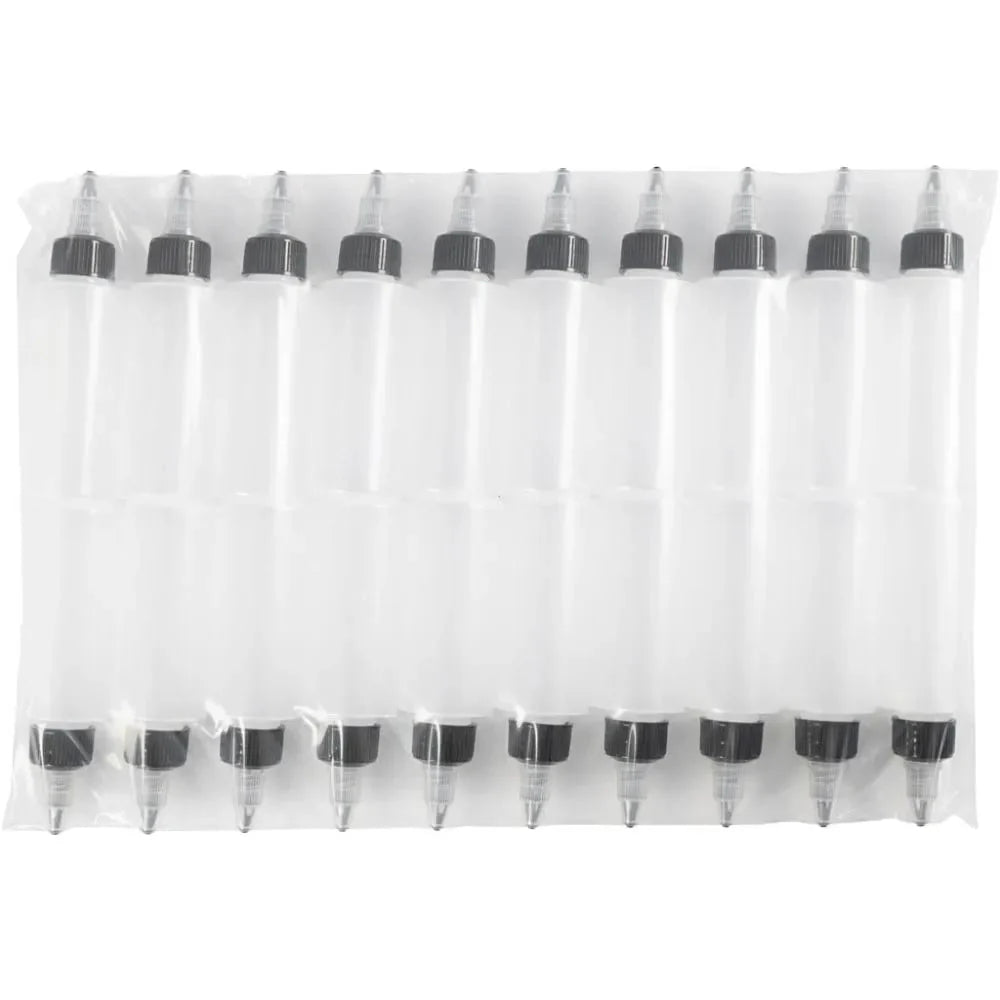 20 x Refillable Plastic Bottles With Screw Tip Lid For Storing Paint Glue 60 ml