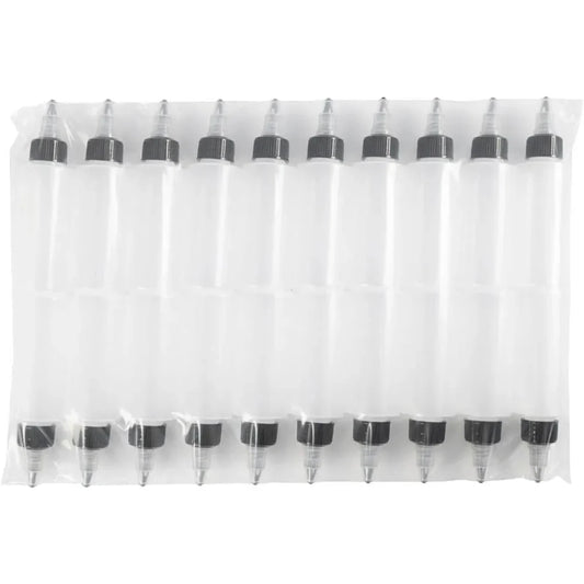 20 x Refillable Plastic Bottles With Screw Tip Lid For Storing Paint Glue 60 ml