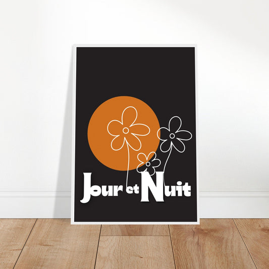 Boho Wall Art - Day & Night Modern - Framed Poster