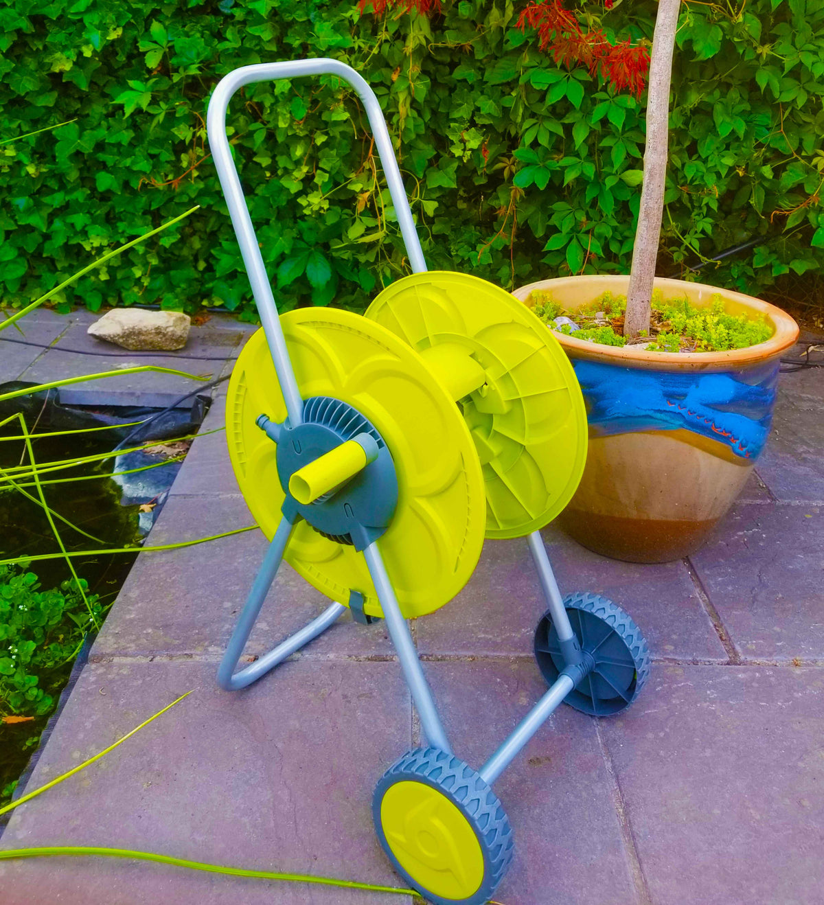 Hose Reel Eco Portable Cart Lime 50m