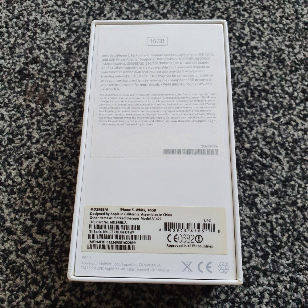 Apple iPhone 5 White Empty Phone Box