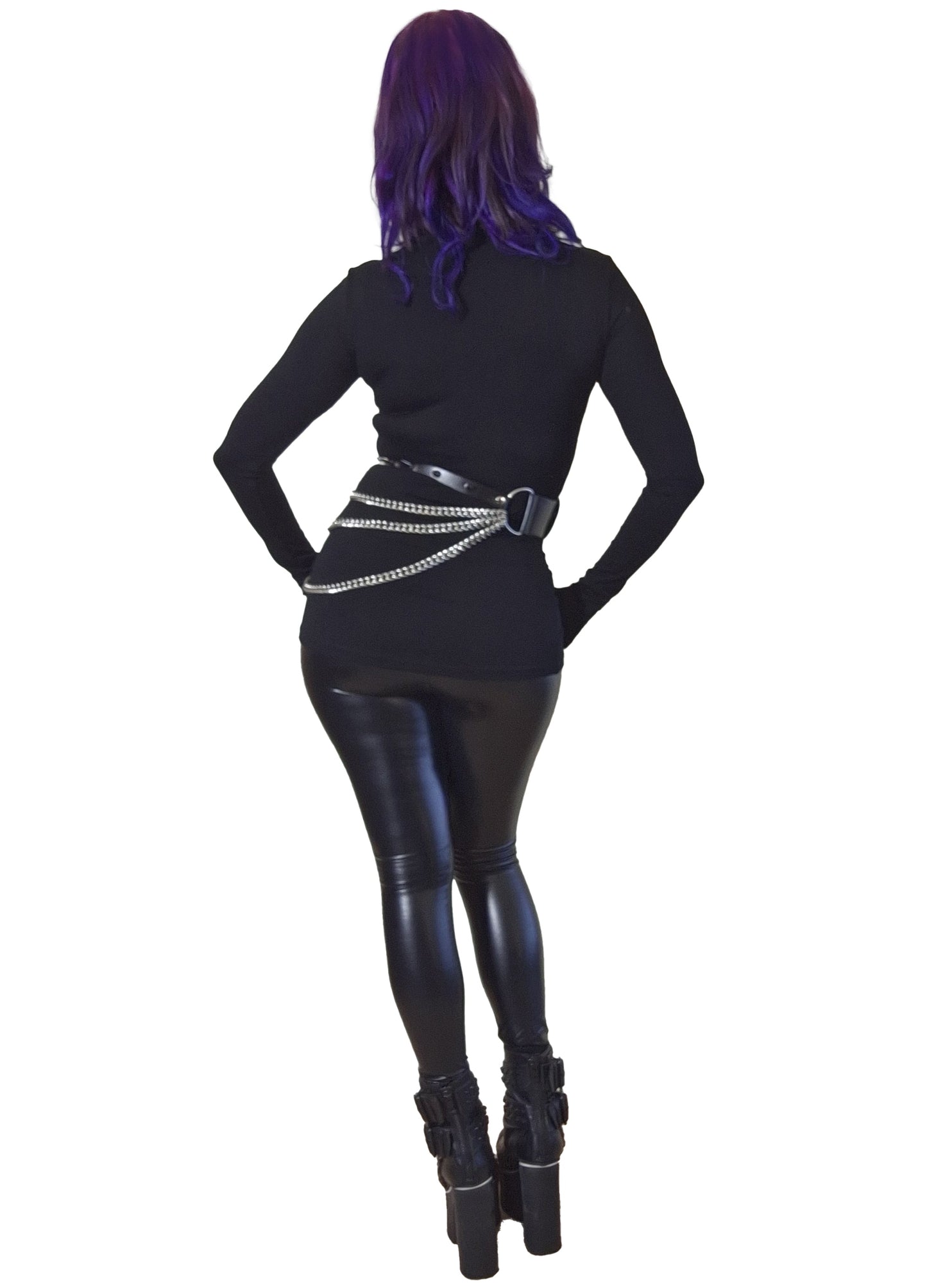 Necessary Evil Dione Long Sleeve Lace Up Plunge Top - Size UK 10 Left Only!